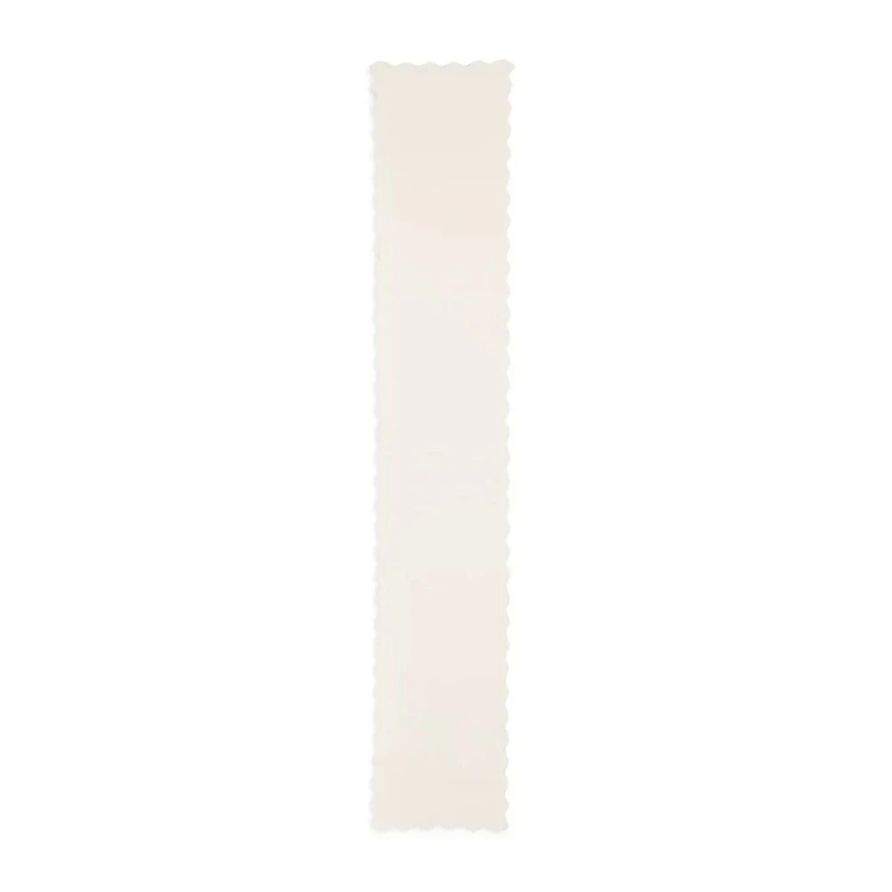 AQUA Women's Ruffled Scalloped Edge Scarf Ivory Off White Soft & Cozy One Size